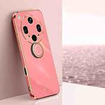 For OPPO Find X8 Ultra XINLI Straight Edge 6D Electroplate TPU Phone Case with Ring Holder(Hawthorn Red)