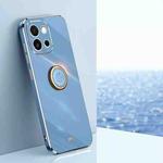 For OnePlus 13T XINLI Straight Edge 6D Electroplate TPU Phone Case with Ring Holder(Celestial Blue)