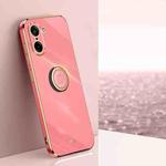 For OnePlus Ace 5 Racing XINLI Straight Edge 6D Electroplate TPU Phone Case with Ring Holder(Hawthorn Red)