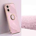 For OnePlus Ace 5 Racing XINLI Straight Edge 6D Electroplate TPU Phone Case with Ring Holder(Cherry Purple)