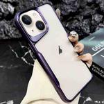 For iPhone 14 Plus Blade Electroplating Frosted TPU Phone Case(Purple)