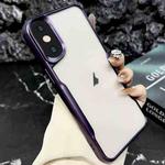 For iPhone XS Max Blade Electroplating Frosted TPU Phone Case(Purple)