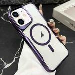 For iPhone 12 Pro Blade Electroplating Frosted MagSafe Magnetic Phone Case(Purple)