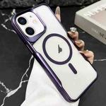 For iPhone 11 Blade Electroplating Frosted MagSafe Magnetic Phone Case(Purple)