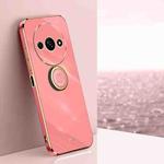 For Xiaomi Redmi A3 XINLI Straight 6D Plating Gold Edge TPU Shockproof Case with Ring Holder(Hawthorn Red)