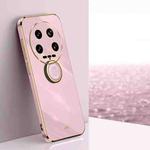 For Xiaomi 14 Ultra 5G XINLI Straight 6D Plating Gold Edge TPU Shockproof Case with Ring Holder(Cherry Purple)