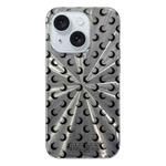 For iPhone 15 Fireworks Moon Pattern Double-layer Acrylic+TPU Shockproof Phone Case(Moon)