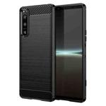 For Sony Xperia 5 IV Brushed Texture Carbon Fiber TPU Phone Case(Black)