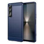 For Sony Xperia 1 VII Brushed Texture Carbon Fiber TPU Phone Case(Blue)