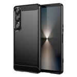 For Sony Xperia 1 VII Brushed Texture Carbon Fiber TPU Phone Case(Black)