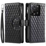 For Xiaomi Redmi K60 Ultra Glitter Lattice Zipper Wallet Leather Phone Case(Black)