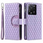 For Xiaomi Redmi K60 Ultra Glitter Lattice Zipper Wallet Leather Phone Case(Purple)