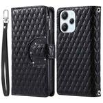 For Xiaomi Poco M6 Pro 5G Glitter Lattice Zipper Wallet Leather Phone Case(Black)