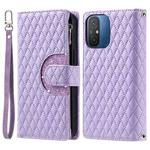 For Xiaomi Poco C55 Glitter Lattice Zipper Wallet Leather Phone Case(Purple)