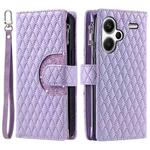 For Xiaomi Redmi Note 13 Pro+ Glitter Lattice Zipper Wallet Leather Phone Case(Purple)