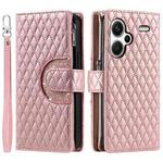 For Xiaomi Redmi Note 13 Pro+ Glitter Lattice Zipper Wallet Leather Phone Case(Rose Gold)