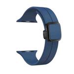 For Apple Watch Series 9 41mm Magnetic Square Buckle Silicone Watch Band(Midnight Blue)