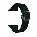 For Apple Watch Series 8 41mm Magnetic Square Buckle Silicone Watch Band(Black)