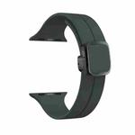 For Apple Watch Series 8 41mm Magnetic Square Buckle Silicone Watch Band(Dark Grey)