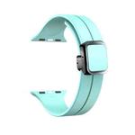 For Apple Watch SE 2022 40mm Magnetic Square Buckle Silicone Watch Band(Sapphire Blue)