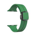 For Apple Watch Series 3 42mm Magnetic Square Buckle Silicone Watch Band(Alfalfa)