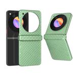 For ZTE Libero Flip 3 in 1 Wave Pattern Matte PC Phone Case with Hinge(Light Green)