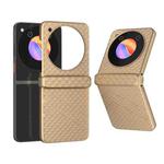 For ZTE Libero Flip 3 in 1 Wave Pattern Matte PC Phone Case with Hinge(Gold)