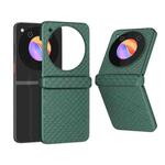 For ZTE Libero Flip 3 in 1 Wave Pattern Matte PC Phone Case with Hinge(Dark Green)