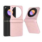 For ZTE Libero Flip 3 in 1 Wave Pattern Matte PC Phone Case with Hinge(Pink)