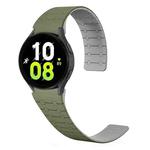 For Samsung Galaxy Watch 6 / 5 / 4 Two Color Loop Magnetic Silicone Watch Band(Green+Grey)