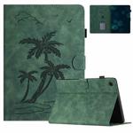 For Lenovo Tab M10 Plus 10.6 3rd Gen Coconut Tree Embossed Smart Leather Tablet Case(Green)