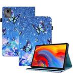 For Lenovo Tab M11 / Xiaoxin Pad 11 2024 Colored Drawing Stitching Elastic Band Leather Smart Tablet Case(Butterfly)