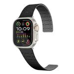 For Apple Watch 38mm Two Color Loop Magnetic Silicone Watch Band(Black+Grey)