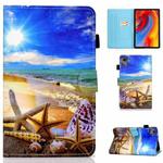 For Lenovo Tab M11 / Xiaoxin Pad 11 2024 Colored Drawing Stitching Smart Leather Tablet Case(Blue Sky Starfish)