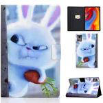 For Lenovo Tab M11 / Xiaoxin Pad 11 2024 Electric Pressed Colored Drawing Smart Leather Tablet Case(White Rabbit)