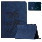 For Amazon Kindle Fire HD8 2022/2020 Coconut Tree Embossed Smart Leather Tablet Case(Blue)