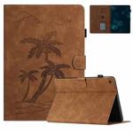 For Amazon Kindle Fire HD8 2022/2020 Coconut Tree Embossed Smart Leather Tablet Case(Brown)