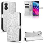 For TCL 50SE Honeycomb Dot Texture Leather Phone Case(Silver)