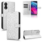 For TCL 50 5G Honeycomb Dot Texture Leather Phone Case(Silver)