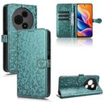 For TCL 605 Honeycomb Dot Texture Leather Phone Case(Green)