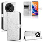 For TCL 605 Honeycomb Dot Texture Leather Phone Case(Silver)