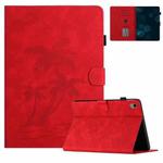 For iPad mini 6 Coconut Tree Embossed Smart Leather Tablet Case(Red)