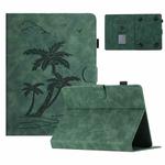 For 10 inch Universal Coconut Tree Embossed Leather Tablet Case(Green)