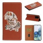 For Samsung Galaxy Note20 Ultra Pure Color Painting Horizontal Flip Leather Case with Card Slot & Holder(Dog)