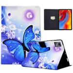 For Lenovo Tab M11 / Xiaoxin Pad 11 2024 Electric Pressed TPU Smart Leather Tablet Case(Blue Butterfly)