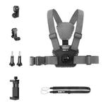 6 in 1 Phone Clamp Adjustable Body Mount Belt Chest Strap with Mount & Screw(Grey)