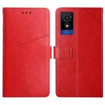 For TCL 502 Y-shaped Pattern Flip Leather Phone Case(Red)