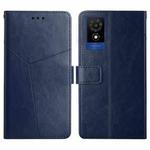 For TCL 502 Y-shaped Pattern Flip Leather Phone Case(Blue)