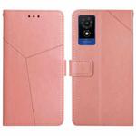 For TCL 502 Y-shaped Pattern Flip Leather Phone Case(Pink)