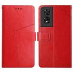 For TCL 505 Y-shaped Pattern Flip Leather Phone Case(Red)